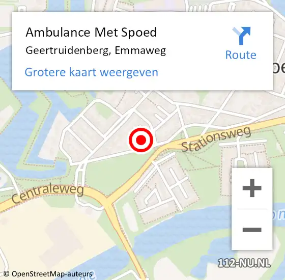 Locatie op kaart van de 112 melding: Ambulance Met Spoed Naar Geertruidenberg, Emmaweg op 4 oktober 2015 09:11