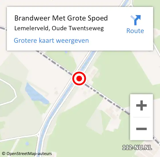 Locatie op kaart van de 112 melding: Brandweer Met Grote Spoed Naar Lemelerveld, Oude Twentseweg op 4 oktober 2015 10:31
