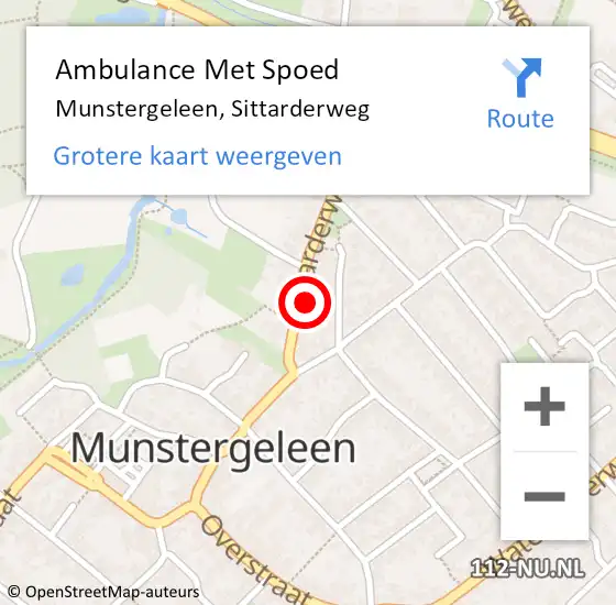 Locatie op kaart van de 112 melding: Ambulance Met Spoed Naar Munstergeleen, Sittarderweg op 22 november 2013 14:25