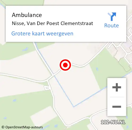 Locatie op kaart van de 112 melding: Ambulance Nisse, Van Der Poest Clementstraat op 4 oktober 2015 14:18