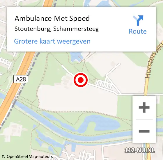 Locatie op kaart van de 112 melding: Ambulance Met Spoed Naar Stoutenburg, Schammersteeg op 4 oktober 2015 16:17