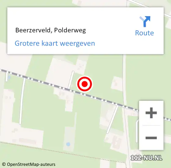 Locatie op kaart van de 112 melding:  Beerzerveld, Polderweg op 4 oktober 2015 17:58