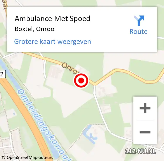 Locatie op kaart van de 112 melding: Ambulance Met Spoed Naar Boxtel, Onrooi op 4 oktober 2015 20:07