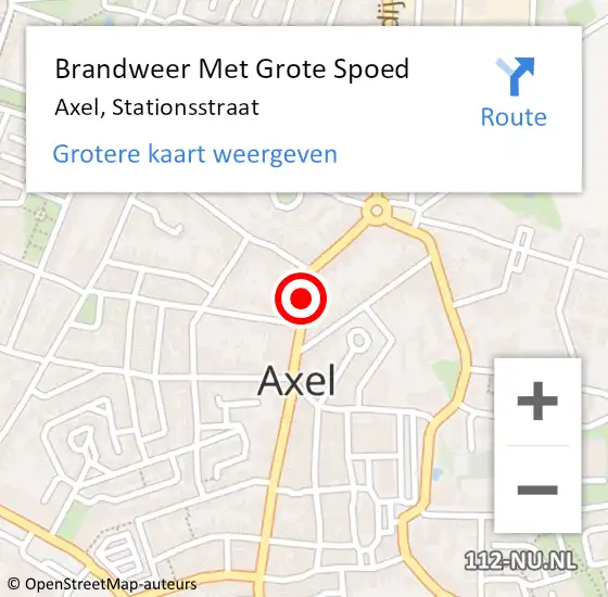 Locatie op kaart van de 112 melding: Brandweer Met Grote Spoed Naar Axel, Stationsstraat op 4 oktober 2015 21:04