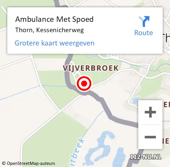 Locatie op kaart van de 112 melding: Ambulance Met Spoed Naar Thorn, Kessenicherweg op 5 oktober 2015 01:16