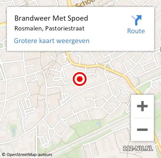 Locatie op kaart van de 112 melding: Brandweer Met Spoed Naar Rosmalen, Pastoriestraat op 5 oktober 2015 17:07