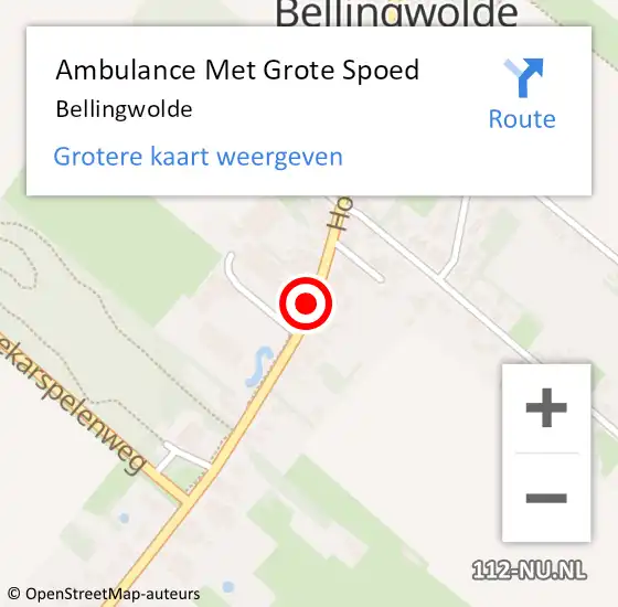 Locatie op kaart van de 112 melding: Ambulance Met Grote Spoed Naar Bellingwolde op 22 november 2013 16:46