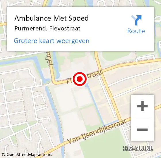 Locatie op kaart van de 112 melding: Ambulance Met Spoed Naar Purmerend, Flevostraat op 6 oktober 2015 08:20