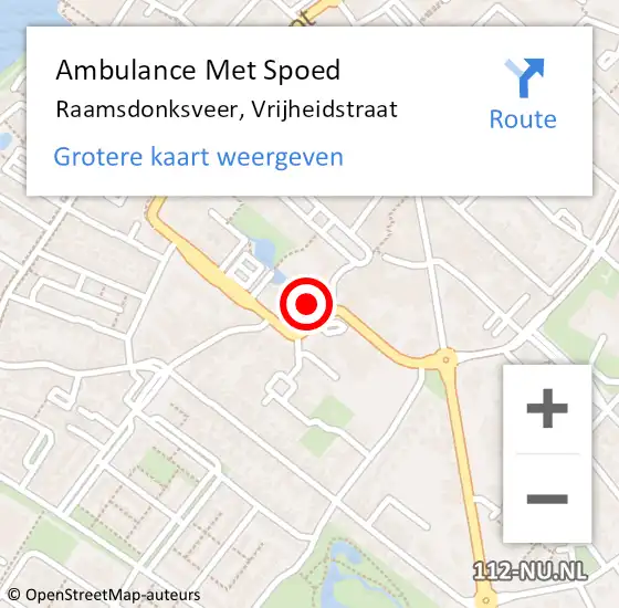 Locatie op kaart van de 112 melding: Ambulance Met Spoed Naar Raamsdonksveer, Vrijheidstraat op 6 oktober 2015 13:42