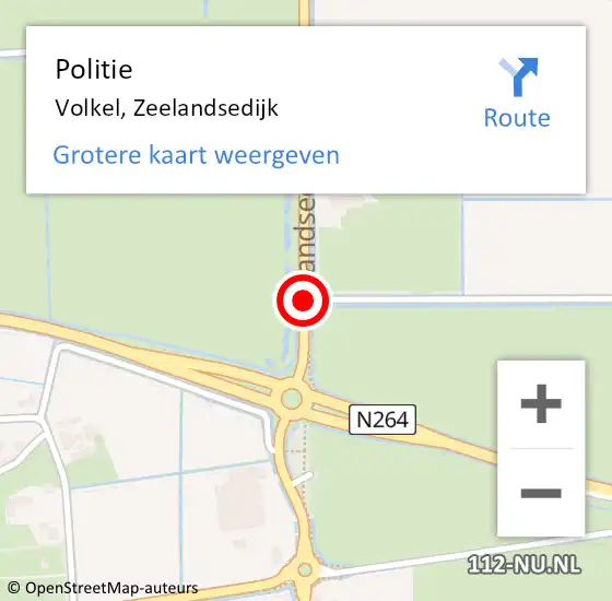 Locatie op kaart van de 112 melding: Politie Volkel, Zeelandsedijk op 6 oktober 2015 15:00