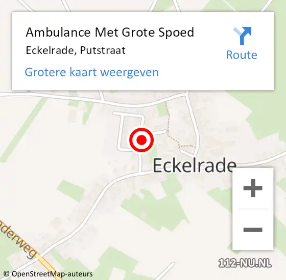 Locatie op kaart van de 112 melding: Ambulance Met Grote Spoed Naar Eckelrade, Putstraat op 22 november 2013 18:38