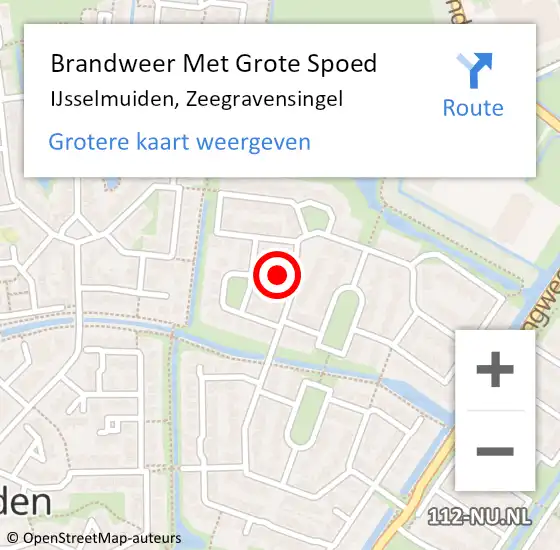 Locatie op kaart van de 112 melding: Brandweer Met Grote Spoed Naar IJsselmuiden, Zeegravensingel op 22 november 2013 19:09