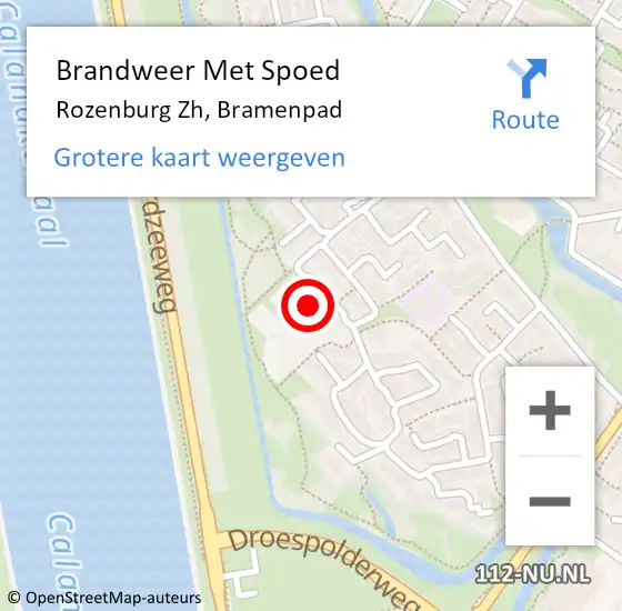 Locatie op kaart van de 112 melding: Brandweer Met Spoed Naar Rozenburg Zh, Bramenpad op 22 november 2013 19:23