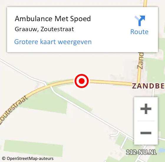 Locatie op kaart van de 112 melding: Ambulance Met Spoed Naar Graauw, Zoutestraat op 7 oktober 2015 00:14