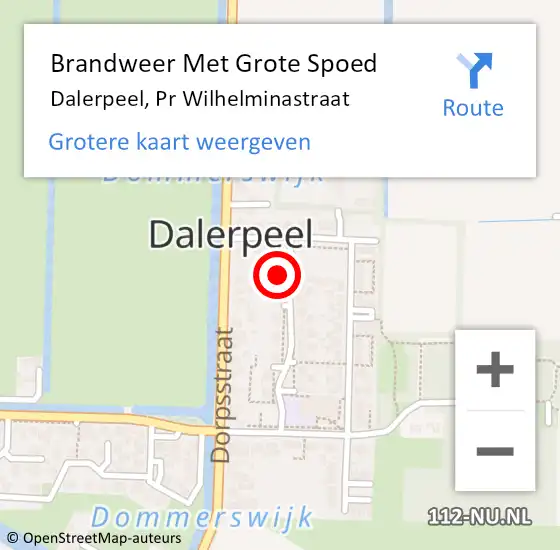 Locatie op kaart van de 112 melding: Brandweer Met Grote Spoed Naar Dalerpeel, Pr Wilhelminastraat op 22 november 2013 19:45