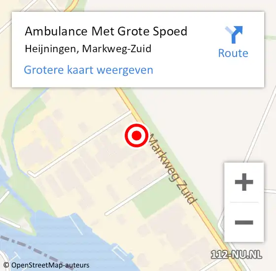 Locatie op kaart van de 112 melding: Ambulance Met Grote Spoed Naar Heijningen, Markweg-Zuid op 7 oktober 2015 09:14