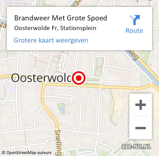 Locatie op kaart van de 112 melding: Brandweer Met Grote Spoed Naar Oosterwolde Fr, Stationsplein op 22 november 2013 20:21