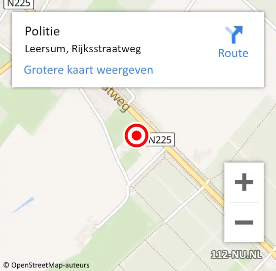 Locatie op kaart van de 112 melding: Politie Leersum, Rijksstraatweg op 7 oktober 2015 12:33