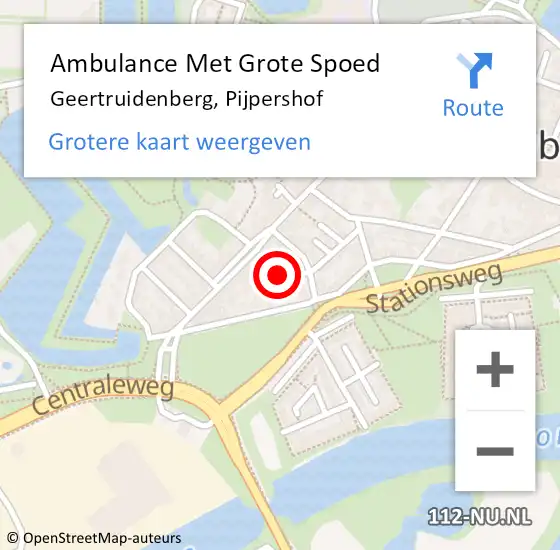 Locatie op kaart van de 112 melding: Ambulance Met Grote Spoed Naar Geertruidenberg, Pijpershof op 7 oktober 2015 15:51