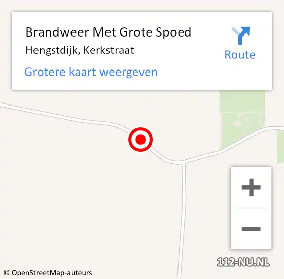 Locatie op kaart van de 112 melding: Brandweer Met Grote Spoed Naar Hengstdijk, Kerkstraat op 22 november 2013 21:50