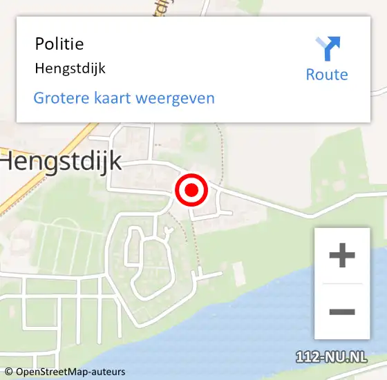 Locatie op kaart van de 112 melding: Politie Hengstdijk op 22 november 2013 21:58