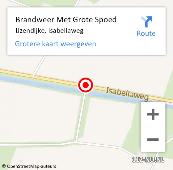 Locatie op kaart van de 112 melding: Brandweer Met Grote Spoed Naar IJzendijke, Isabellaweg op 7 oktober 2015 19:43