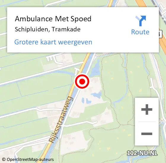 Locatie op kaart van de 112 melding: Ambulance Met Spoed Naar Schipluiden, Tramkade op 8 oktober 2015 09:48