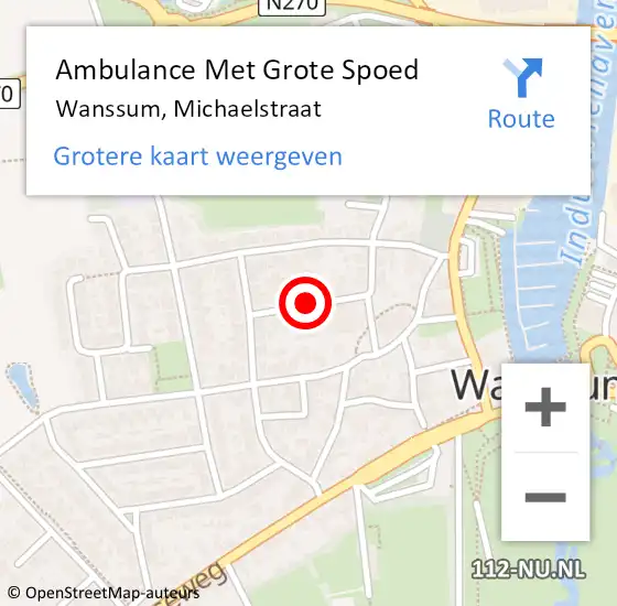 Locatie op kaart van de 112 melding: Ambulance Met Grote Spoed Naar Wanssum, Michaelstraat op 22 november 2013 23:17