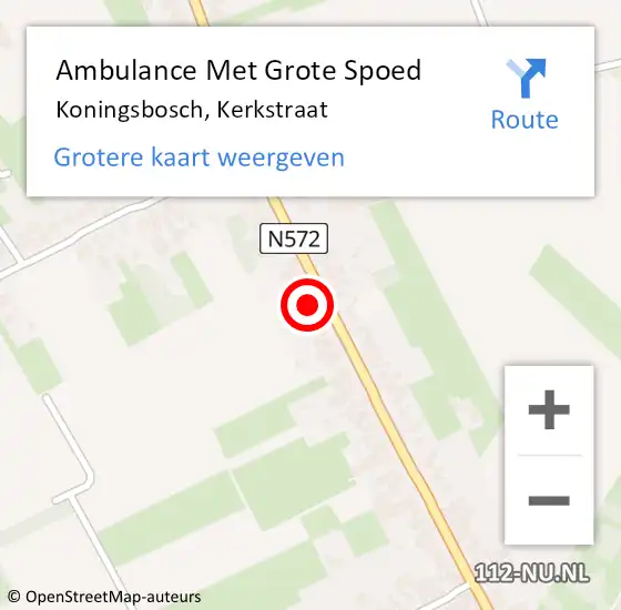 Locatie op kaart van de 112 melding: Ambulance Met Grote Spoed Naar Koningsbosch, Kerkstraat op 8 oktober 2015 13:01