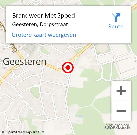 Locatie op kaart van de 112 melding: Brandweer Met Spoed Naar Geesteren, Dorpsstraat op 23 november 2013 00:40