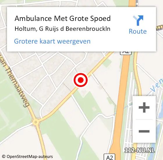 Locatie op kaart van de 112 melding: Ambulance Met Grote Spoed Naar Holtum, G Ruijs d Beerenbrouckln op 23 november 2013 01:44