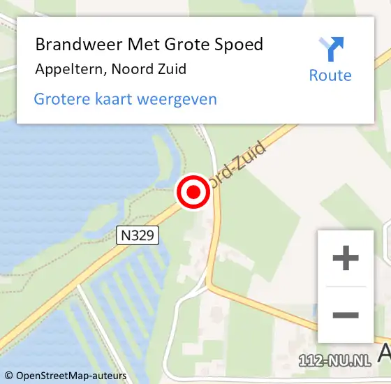 Locatie op kaart van de 112 melding: Brandweer Met Grote Spoed Naar Appeltern, Noord-Zuid op 9 oktober 2015 01:44