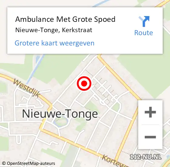 Locatie op kaart van de 112 melding: Ambulance Met Grote Spoed Naar Nieuwe-Tonge, Kerkstraat op 13 september 2013 16:29