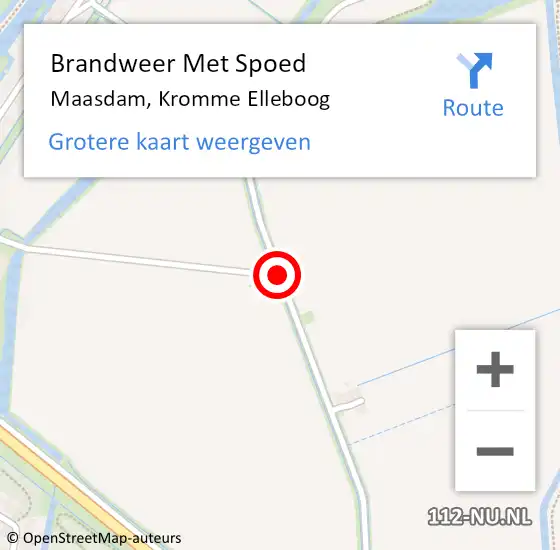 Locatie op kaart van de 112 melding: Brandweer Met Spoed Naar Maasdam, Kromme Elleboog op 9 oktober 2015 08:29