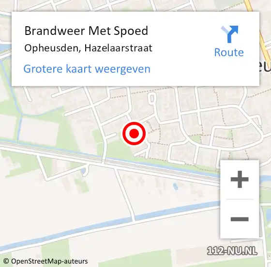 Locatie op kaart van de 112 melding: Brandweer Met Spoed Naar Opheusden, Hazelaarstraat op 23 november 2013 02:38