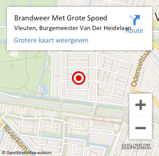 Locatie op kaart van de 112 melding: Brandweer Met Grote Spoed Naar Vleuten, Burgemeester Van Der Heidelaan op 9 oktober 2015 16:04