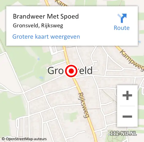 Locatie op kaart van de 112 melding: Brandweer Met Spoed Naar Gronsveld, Rijksweg op 9 oktober 2015 17:11