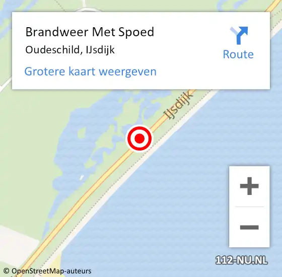 Locatie op kaart van de 112 melding: Brandweer Met Spoed Naar Oudeschild, IJsdijk op 9 oktober 2015 17:28