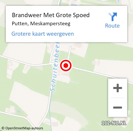 Locatie op kaart van de 112 melding: Brandweer Met Grote Spoed Naar Putten, Meskampersteeg op 9 oktober 2015 19:38