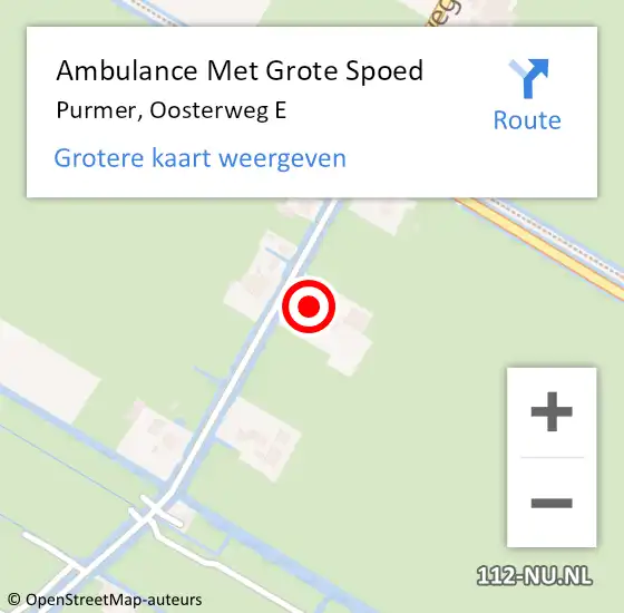 Locatie op kaart van de 112 melding: Ambulance Met Grote Spoed Naar Purmer, Oosterweg E op 23 november 2013 05:28