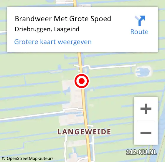 Locatie op kaart van de 112 melding: Brandweer Met Grote Spoed Naar Driebruggen, Laageind op 9 oktober 2015 22:41