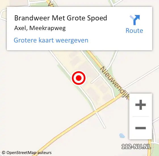 Locatie op kaart van de 112 melding: Brandweer Met Grote Spoed Naar Axel, Meekrapweg op 10 oktober 2015 03:57