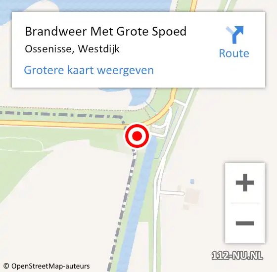 Locatie op kaart van de 112 melding: Brandweer Met Grote Spoed Naar Ossenisse, Westdijk op 23 november 2013 07:45