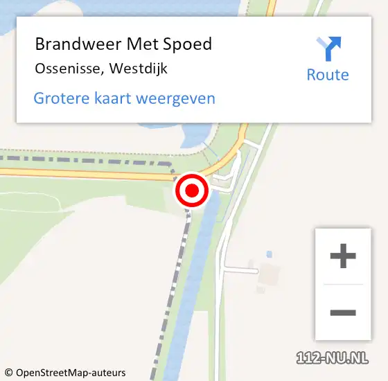 Locatie op kaart van de 112 melding: Brandweer Met Spoed Naar Ossenisse, Westdijk op 23 november 2013 07:58