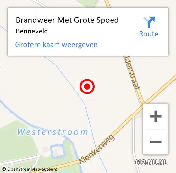 Locatie op kaart van de 112 melding: Brandweer Met Grote Spoed Naar Benneveld op 10 oktober 2015 12:43