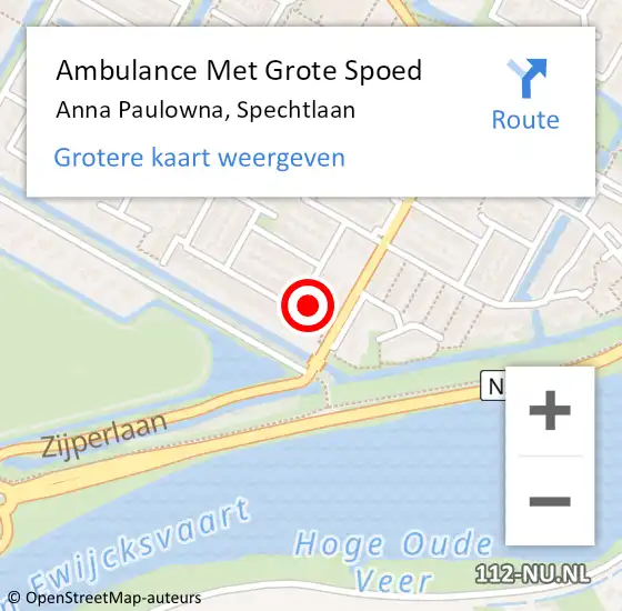 Locatie op kaart van de 112 melding: Ambulance Met Grote Spoed Naar Anna Paulowna, Spechtlaan op 10 oktober 2015 13:08