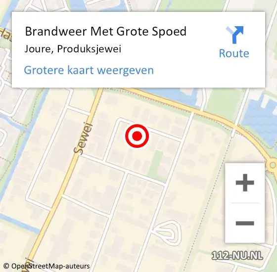 Locatie op kaart van de 112 melding: Brandweer Met Grote Spoed Naar Joure, Produksjewei op 23 november 2013 08:56