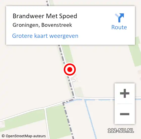 Locatie op kaart van de 112 melding: Brandweer Met Spoed Naar Groningen, Bovenstreek op 23 november 2013 09:32