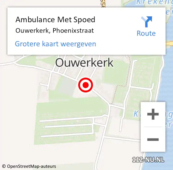 Locatie op kaart van de 112 melding: Ambulance Met Spoed Naar Ouwerkerk, Phoenixstraat op 10 oktober 2015 22:31