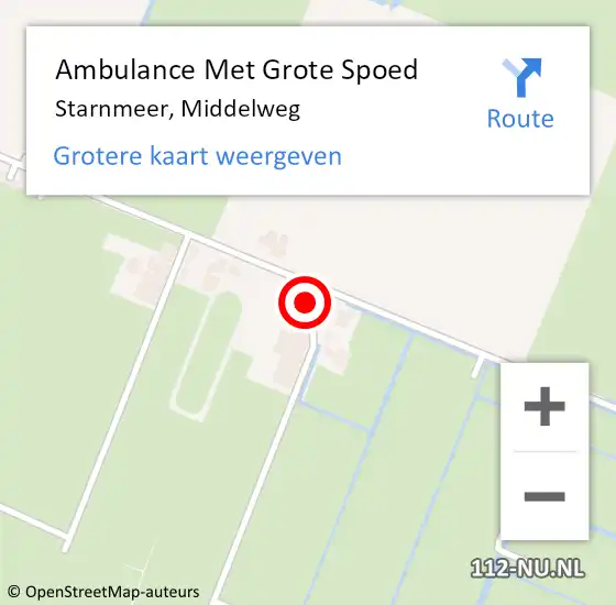 Locatie op kaart van de 112 melding: Ambulance Met Grote Spoed Naar Starnmeer, Middelweg op 23 november 2013 09:48